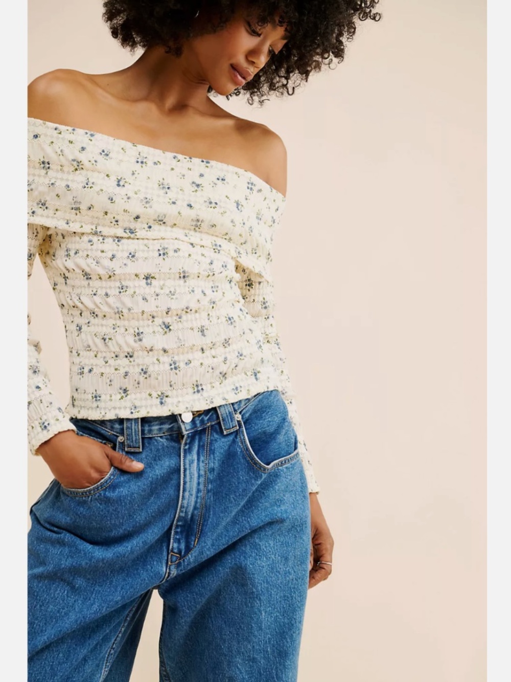 ANTHROPOLOGIE RAHI FLORAL OFF THE SHOULDER TOP